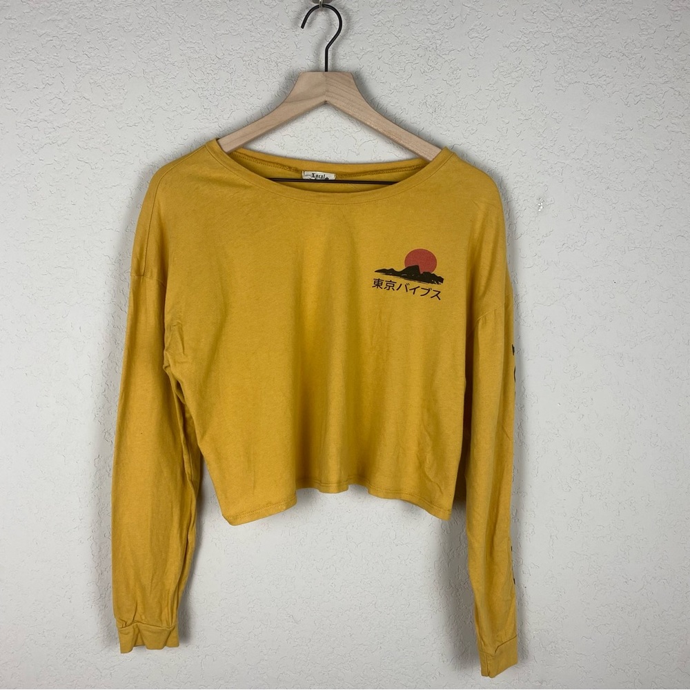 Local Lab Yellow Graphic Crop Top